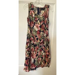 Floral Sleeveless Wrap Front dress Dress Women's Size Medium 13/14 Cottage Core